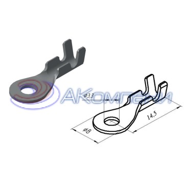 45 7373 8525-01 Наконечник кольцевой d=3.3мм, сечение 0,5-1,5мм2, Ол